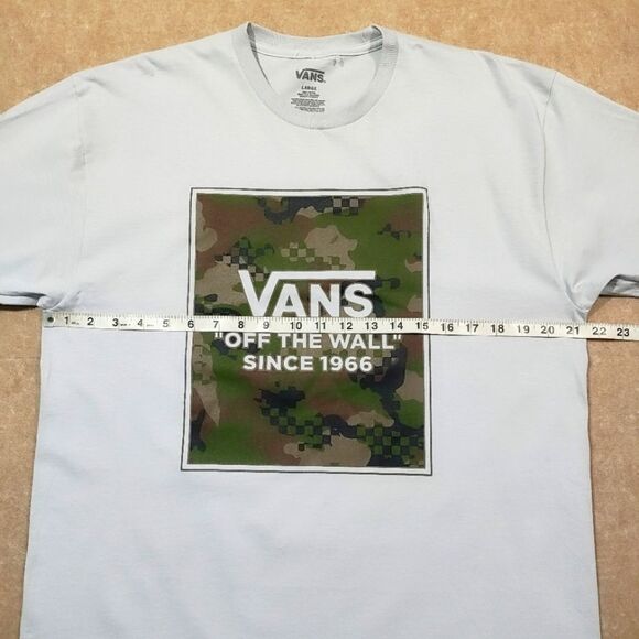 Vans Off The Wall Camo Checkered Short Sleeve T-Shirt Large #6 - Picture 3 of 5